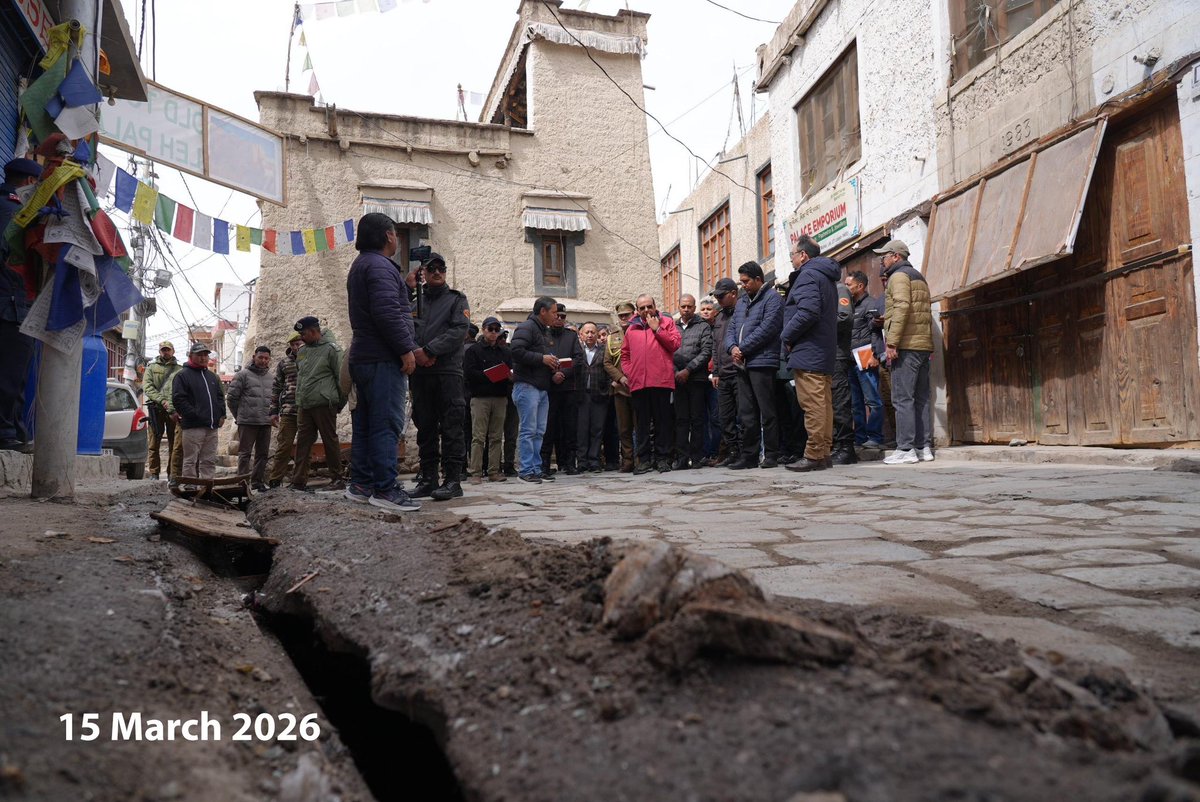 lg_ladakh's tweet photo. Laid the foundation of the comprehensive upgradation and beautification of the historic Old Town Leh, today, marking a new chapter in transforming the living heart of Ladakh's vibrant culture & rich heritage.

Just two days after assuming charge as LG, i.e. on 15 March, I walked these historic lanes to experience the ground realities firsthand. The upgradation of the Old Town Leh, conceived thereafter, envisages creating modern urban infrastructure while keeping the historical and cultural identity of the Old Town, intact. 

The project includes creation of Multipurpose Trench & Common Utility Duct for underground shifting of water, power, and telecom utilities. Pedestrian-friendly pathways, heritage-sensitive streetscaping, lighting, improved public amenities, heritage-style wayfinding signage, ample parking and enhanced urban aesthetics will also be developed for a cleaner, safer and visually appealing experience. 

Guided by Hon’ble PM Shri @narendramodi Ji’s vision of “Vikas Bhi, Virasat Bhi,” this landmark initiative ensures that while Old Town Leh embraces modern civic infrastructure, its priceless legacy, unique architecture, and vibrant cultural soul are preserved with absolute pride.