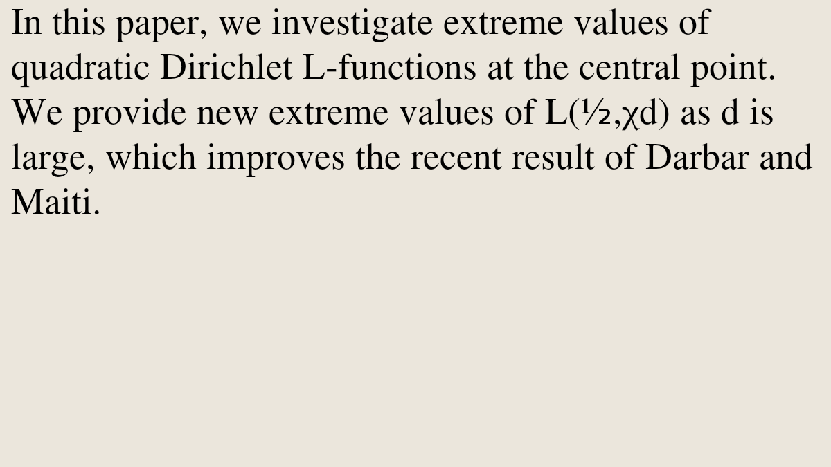 PQBW's tweet photo. Extreme values of quadratic Dirichlet L-functions

Zikang Dong, Weijia Wang, Hao Zhang, Shengbo Zhao
https://t.co/N3c1cwt6Iy [𝚖𝚊𝚝𝚑.𝙽𝚃] https://t.co/tGNcq4SrtN