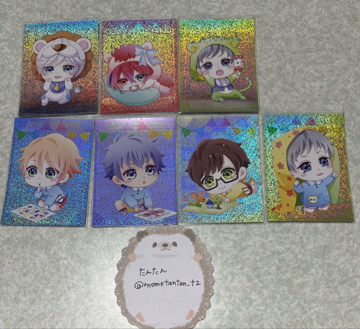 momotantan_t2's tweet photo. 【交換/譲渡】Bプロ B-PROJECT motto cafe ホログラムカード

譲）☆北門 ☆増長 ☆音済 野目 釈村 殿

求）金城BABY1、KIDS2＞決まり次第定価譲渡

⚠️野目くん釈村くんは継ぎ目？に線が入っております。
25日15時以降池袋手渡し、別日都内手渡し、郵送
1点からでもお気軽にお声掛けください🌸 https://t.co/2bgXDP4Hsh
