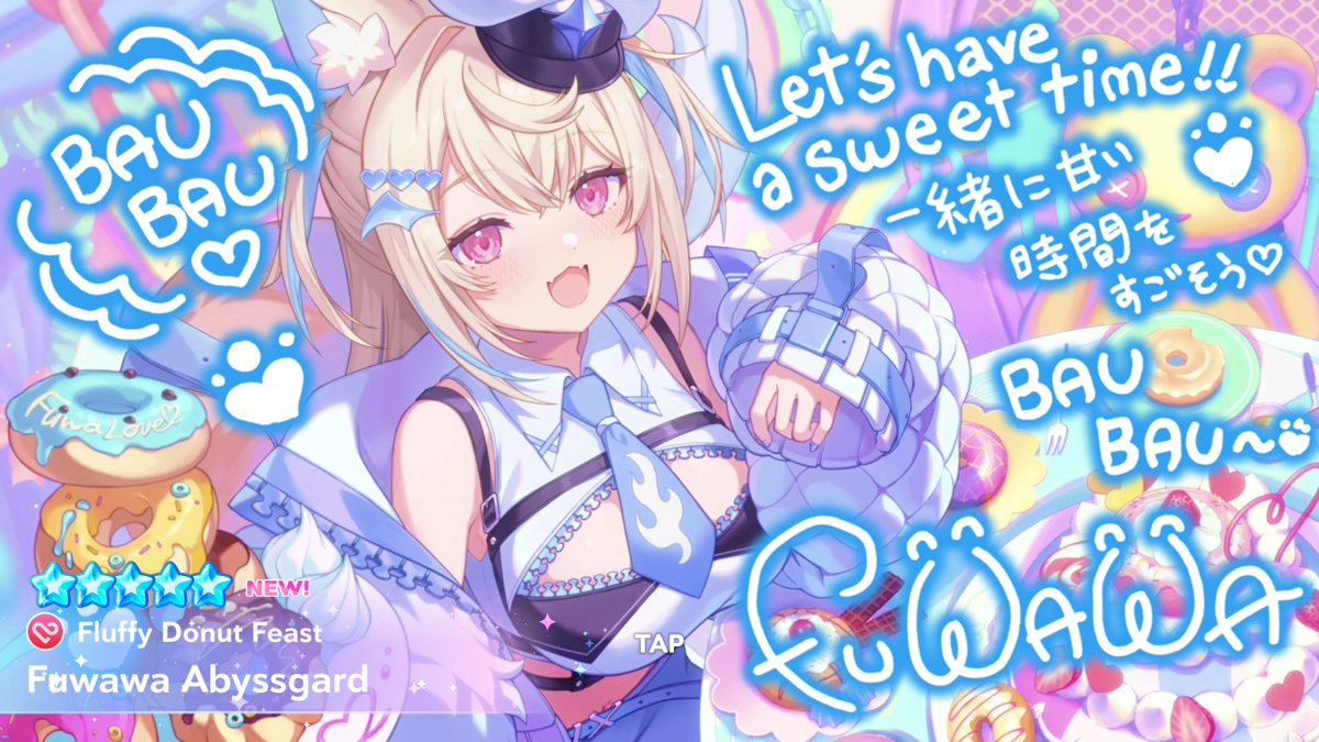 KaroshiMyriad's tweet photo. Rerolled the entire day until I got both #FUWAMOCO twins！ BAU BAUー！！🐾💙🩷

Also nice boat... #holodori https://t.co/8x8NZ4yJOC
