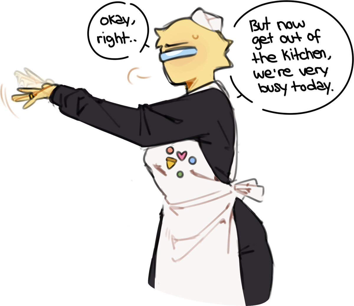 rabeakosui's tweet photo. : Yellow's concept 'cause. . . why not (⁠人⁠*⁠´⁠∀⁠｀⁠) I think short hair suits them and it's convenient when they're cooking !! 

#amongus #amongusseries #amongusyellow https://t.co/r5HzsDlx1C