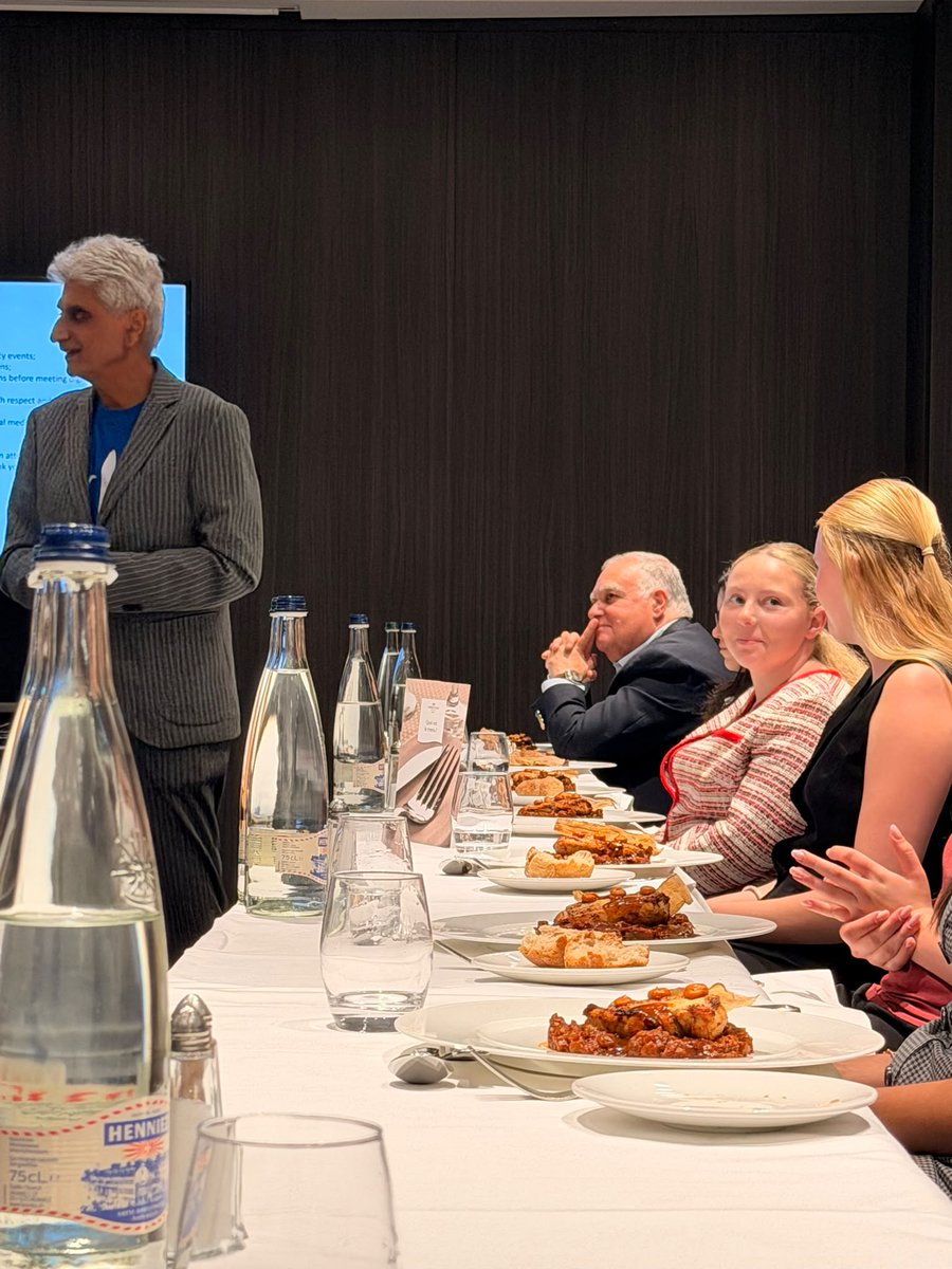 genevadiplomacy's tweet photo. Yesterday, #LeadershipAcademy2026 participants joined a diplomatic protocol and etiquette workshop led by Prof. Dr. @AtharSultanKhan, followed by a formal dinner with Mr Karim Atassi, Principal Advisor at @Refugees. Diplomacy in practice. 🌍🍽️ https://t.co/mZMzbA1C1y