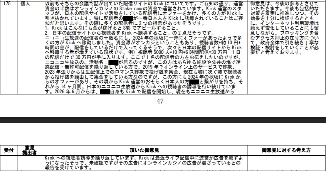 tamaura931's tweet photo. 【総務省資料】かなたさん、総務省の『オンラインカジノに係るアクセス抑止の在り方に関する検討会』に伏字ながら登場する。

引用元：https://t.co/RW3zvKZLDo https://t.co/Rc7J8PdgqY