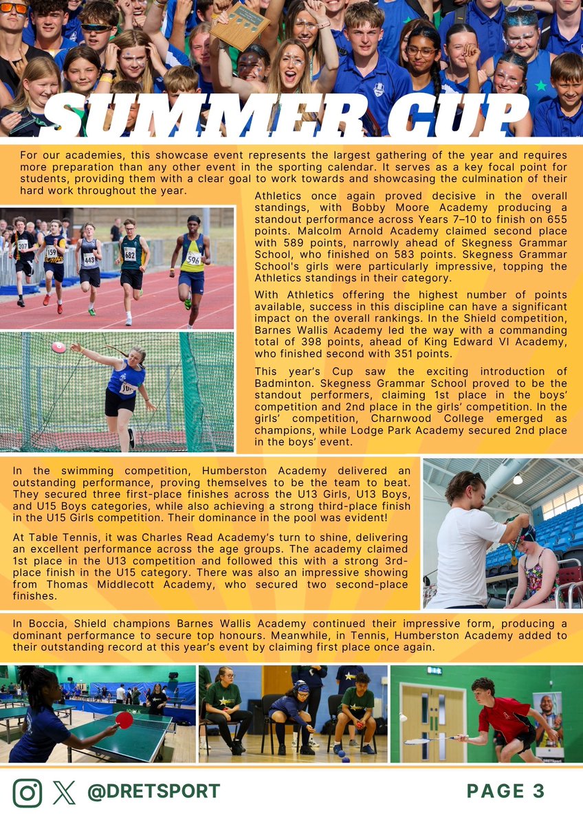 DRETsport's tweet photo. What a term. Full of sport and physical activity. Read all about it in our half term 6 sport newsletter. 

Thanks to everyone involved. Have a great summer and see you all in September 👏🏼🏆☀️ https://t.co/s250gmVCRY