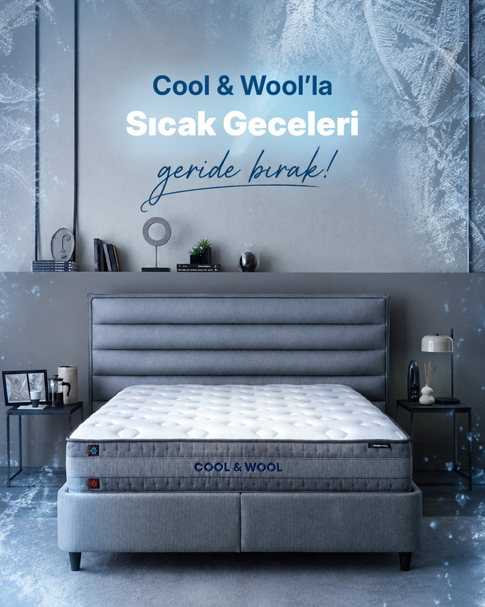yatasbedding's tweet photo. Sıcak gecelerde serinliği mutfakta arama! ❄️

Yataş Cool &amp; Wool Yatak ile bunaltıcı yaz gecelerini geride bırak, ferah ve konforlu bir uykuya yer aç. Serinliğin en rahat hâliyle tanış. 🛏️ 💙

#YataşBedding #Yataş #Yataşla50Yıl https://t.co/SgXvQeI4YJ