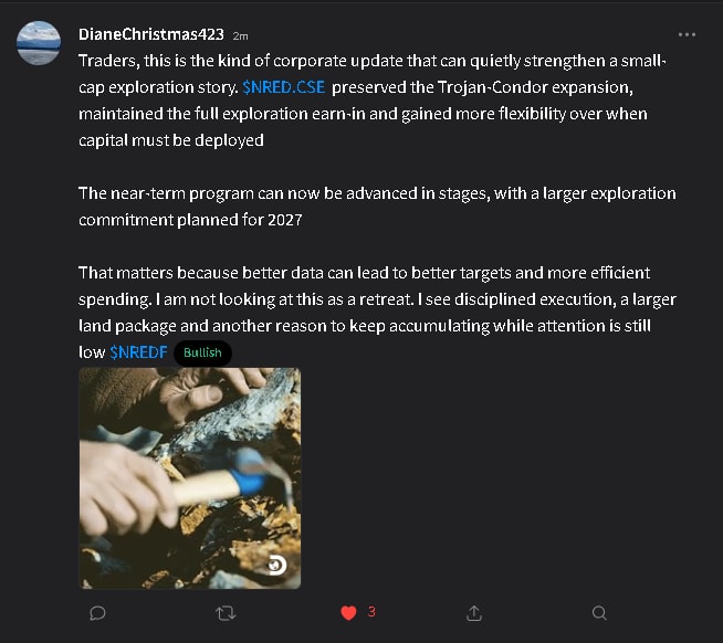 jennsoots32's tweet photo. The tone around this update is shifting on Stocktwits. What stands out to me: NRED kept the path to 70% of Trojan-Condor while improving the timing of its obligations. That is a cleaner setup.
#MOMSON
$TXN https://t.co/XXLQY8r0eC