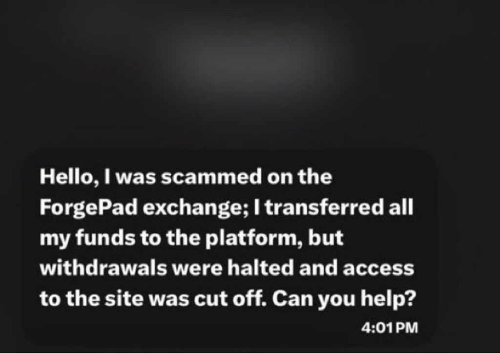 BusslerMark's tweet photo. ., ⚠️ Do not invest— #Forgepad
Some users have reported frozen funds and withdrawal issues. Exercise caution, avoid further deposits, and research carefully.
📩 If you've been affected, seek trusted recovery guidance.
#Scam #CryptoScam https://t.co/mkVzua9zQP