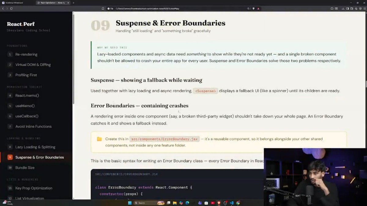 NikhilGupta6656's tweet photo. 🚀 Developer 2.0 | Day 6

Learned **Lazy Loading, Code Splitting, Suspense &amp; Error Boundaries** in React today.

Building faster &amp; more resilient applications. ⚛️

#Developer2 #Day6 #React https://t.co/rLpCLmoDnK
