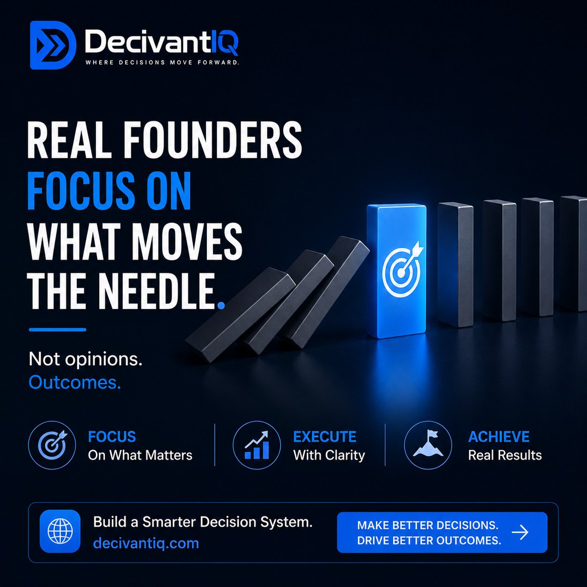 DecivantIQ's tweet photo. Real success comes from focusing on what truly drives results. Stop chasing opinions build systems that create measurable outcomes. Make smarter decisions, execute with confidence, and move your business forward.
Visit https://t.co/m3P1HzgNil
#DecisionMaking #BusinessGrowth #Leadership