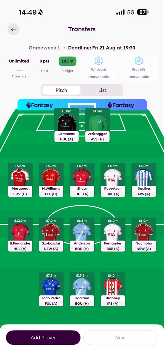 ole941's tweet photo. @FPL__Raptor Have 0,5 left. Really wanted Isak, but is spenny https://t.co/4jXY9zW6sS
