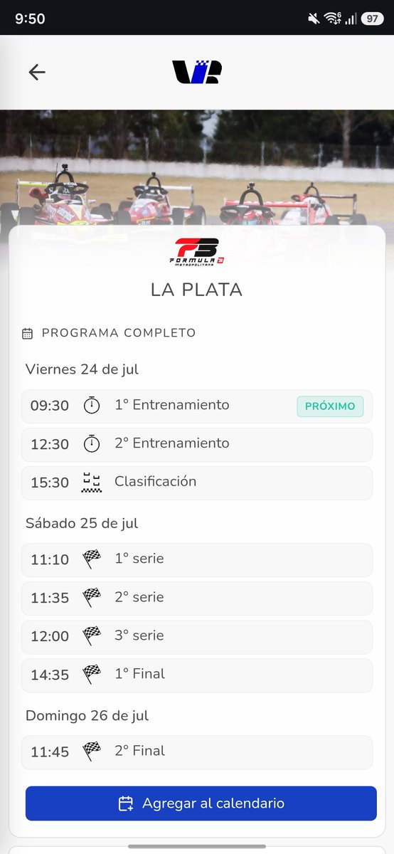 vueltarapida_'s tweet photo. Este fin de semana debuta nuestro amigo @Morini23mariano en la F3 Metropolitana en La Plata.  

Les dejamos el cronograma para que no se lo pierdan. https://t.co/kDWR9ogHQW