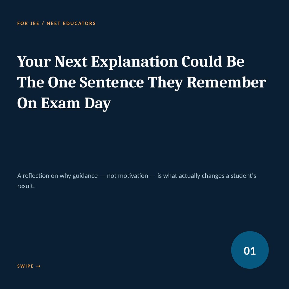 rajat1902's tweet photo. Every student wants a top rank.

Very few will admit the truth: wanting it and preparing for it are not the same thing.

Timetables get abandoned. Resources get hoarded. Hard chapters get avoided.

That’s the gap we’re here to close.

Swipe 👉 for the formula behind every rank holder’s journey.

Study. Struggle. Learn. Improve. Repeat.

Tag an educator who needs this today.

#JEEPreparation #NEETPreparation #TeachersOfX
#allenkarnataka