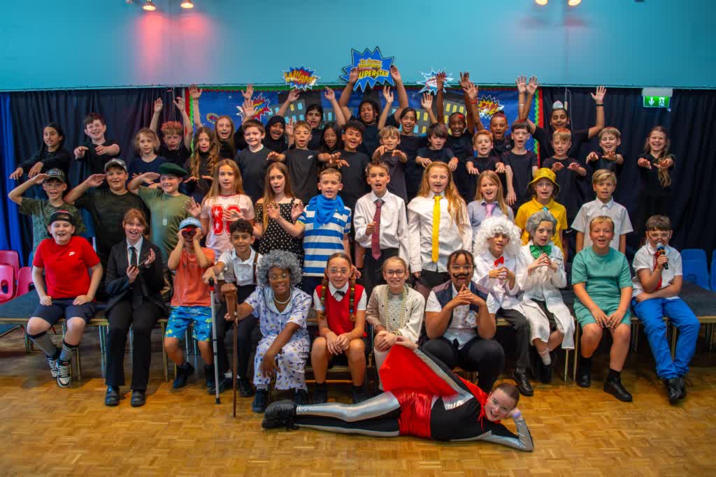FlyingHighTrust's tweet photo. @HorsendaleP's Year 5 &amp; 6 pupils wowed audiences with an incredible production of The Amazing Adventures of Superstan! 

Find out how they brought the show to life and hear from the young stars themselves 👉 https://t.co/sRnLvJmcvH

#Superstan #Superstars https://t.co/k1gJjkjtOU