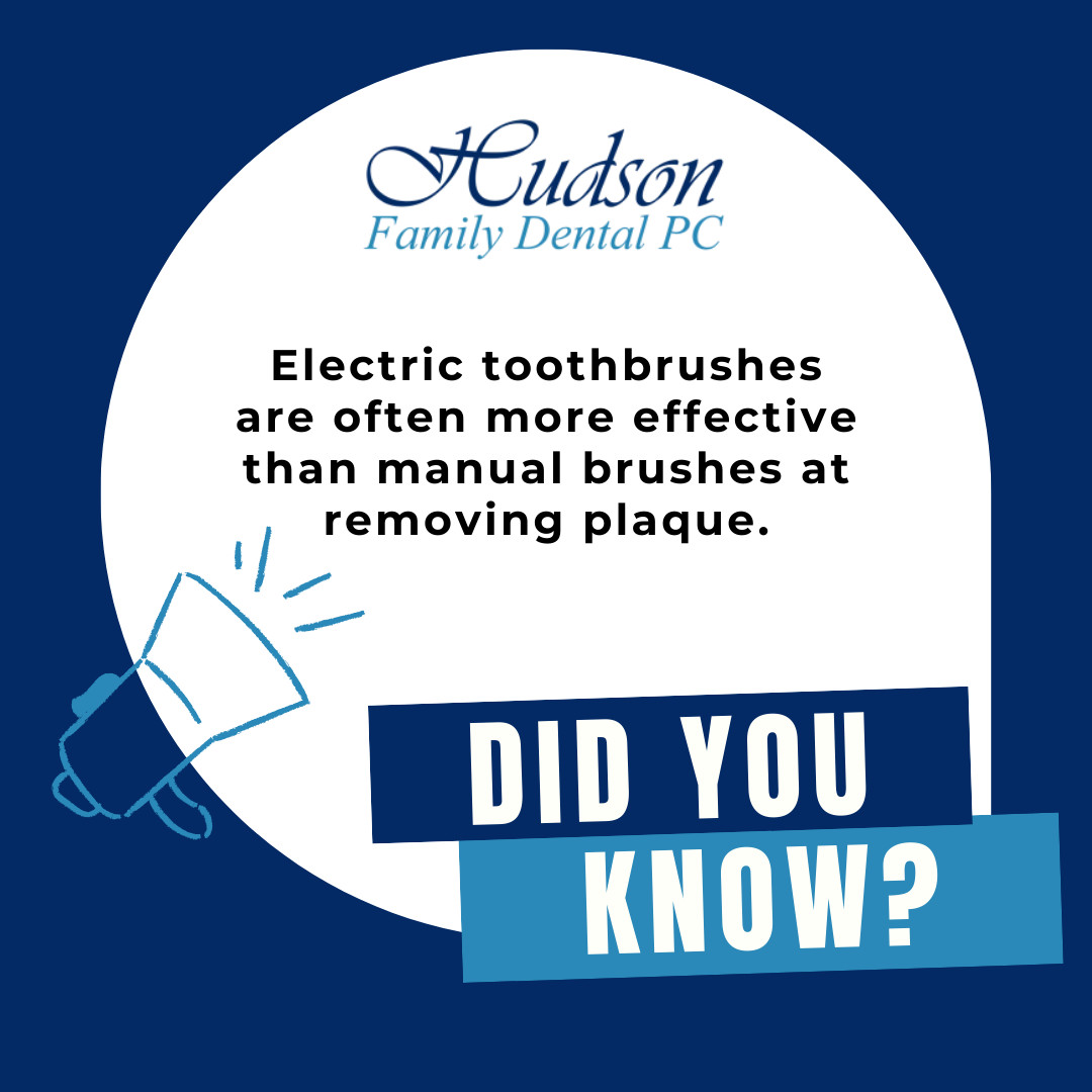 Hudsonfamdental's tweet photo. Studies show that electric brushes can be more effective at removing plaque! Come in and let us help you find the right tools for a sparkling smile.
☎️ (978) 562-2782
🌐 https://t.co/kbTu9ofIFc
#ElectricToothbrush #OralHygiene #HudsonFamilyDental #MetrowestDentist https://t.co/xhbfo9hsHL