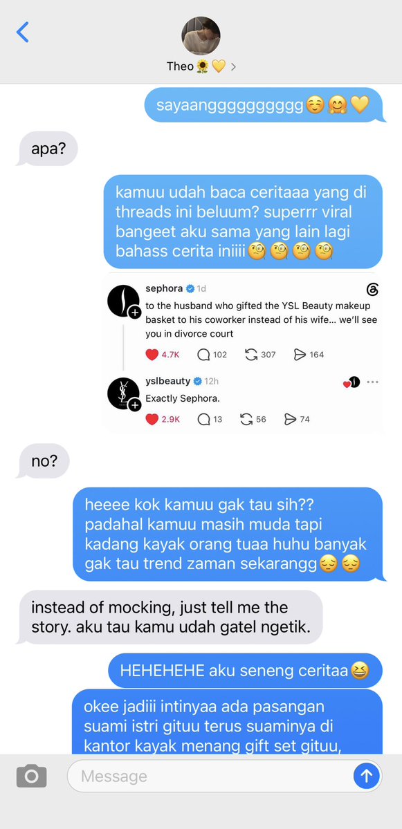 kitkatguk's tweet photo. 🌻 — “kalo dikasih ysl makeup gift set, kamu bakal kasih ke siapa?”

#theosierra https://t.co/fYXkW5zWlL