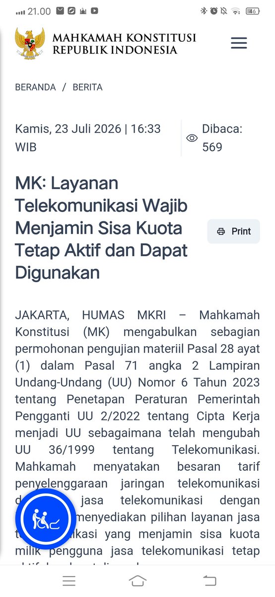 WongAlasRoban's tweet photo. Semoga bisa segera direalisasikan dan dilaksanakan...

Mahkamah Konstitusi memutuskan sisa kuota internet tidak boleh hangus begitu saja dan wajib bisa digunakan lewat pilihan layanan seperti akumulasi (rollover), perpanjangan masa aktif, atau kompensasi. https://t.co/rHl59fWVjP