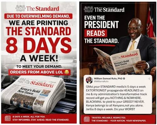 Kibet_bull's tweet photo. The government has been trying so hard to fight media houses. Ruto personally attacked media through a tweet and some weeks later a Standard editor escaped abductions.

#standard8days https://t.co/VZoWTA1ZVh
