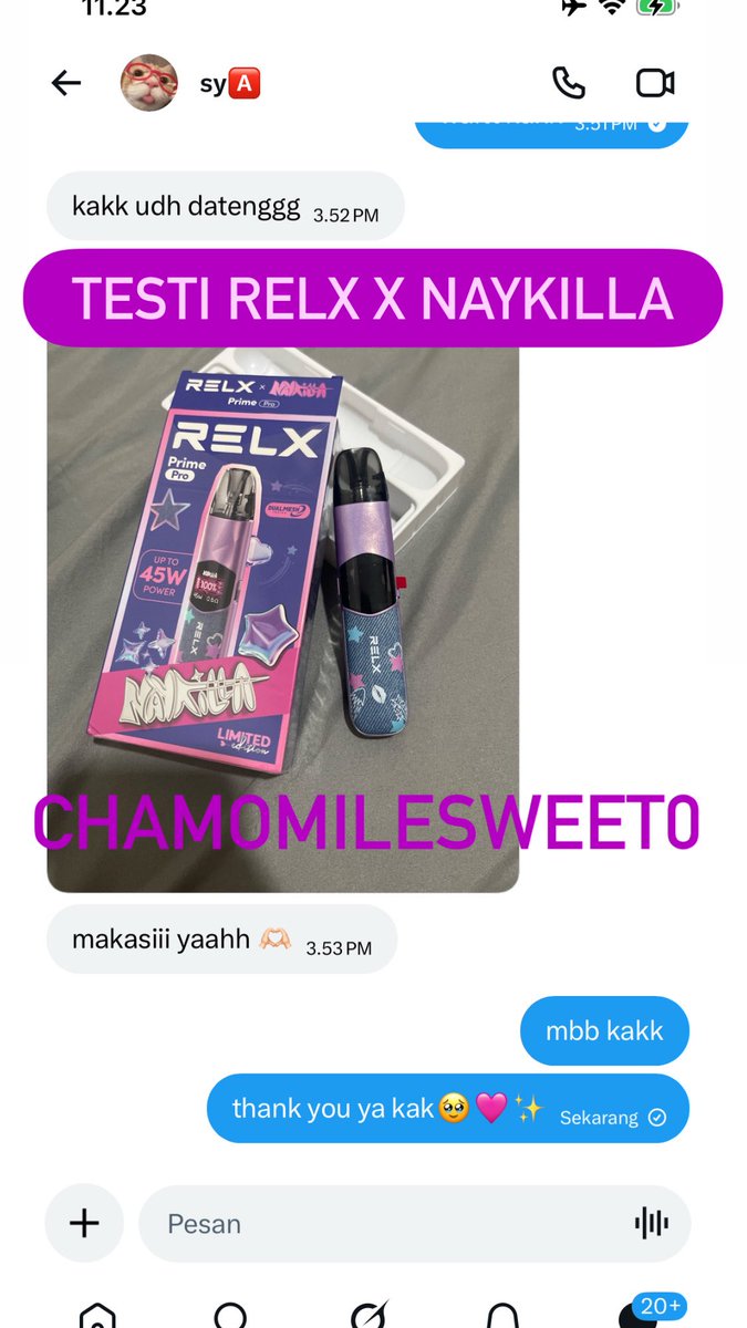 chamomilesweet0's tweet photo. forsale Relx Prime Pro x Naykilla (new)
-ready stock (limited)
-no keep!
dm for price/tele link di bio

#wts #WTs #wtb #WTB #pod #pods #vape #vapetwt #vapes #zonajajan #zonauangᅠ #zonaBU #ZonaBA #foom  #RELX #bealanja #naykilla https://t.co/AHHQQ0bviK