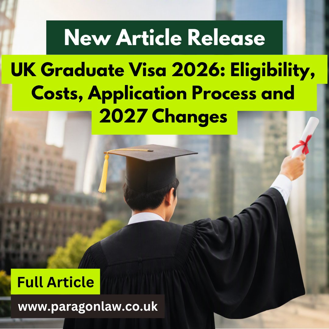 ParagonLaw's tweet photo. Graduating in the UK?
Our latest guide explains the UK Graduate Visa, including eligibility, costs, work rights, and the key changes coming in 2027.
Read more: https://t.co/9WGrULjsgl
#GraduateVisa #UKImmigration #InternationalStudents #StudentVisa https://t.co/URl6CTzEcB