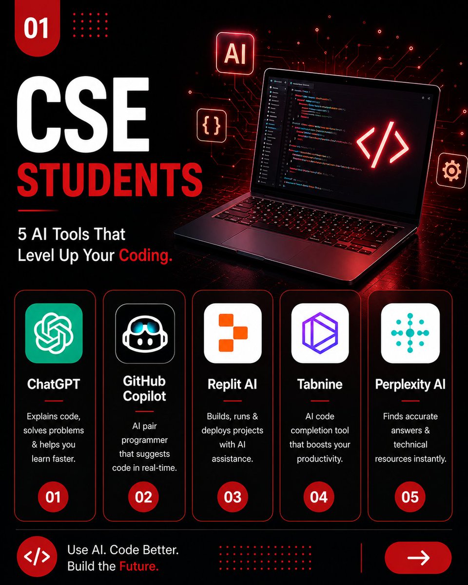 takeoffcourses's tweet photo. 🚀 5 AI tools every CSE, EEE, Embedded &amp; IoT, and Digital Marketing student should know! Learn faster, build smarter projects, and stay ahead with AI. 🤖

📞 +91 90324 21995 | +91 99660 62884
🌐 https://t.co/O43Yg611eA
#AI #Engineering #DigitalMarketing #Students https://t.co/fxV9XD6fXU
