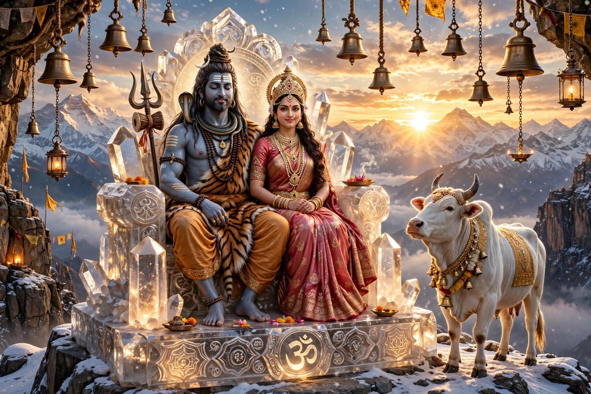 DoliSahadad's tweet photo. The Divine King & Queen of Kailash 🏔️👑 #Mahadev #MaaParvati #HarHarMahadev #LordShiva #Kailash #Spirituality #Sanatan #Trending #Devotional #AIArtwork #viral #viralpost #viraltwitterpost #photograph #viralphotograph #twitter https://t.co/qDuwr2XXv3