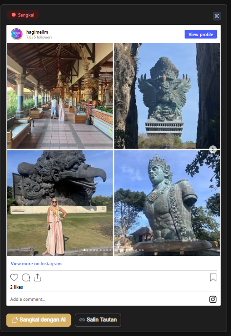erlanishere's tweet photo. Akun Zionis di IG "Hagimelim" bikin paket rombongan wisata ke Indonesia di Oktober-Desember ini.
Wajib silaturahmi! Tolak turis Zionis di Indonesia!!
Koordinat julid sudah ada di https://t.co/Ufr0BvyOef.
Pilih sangkal, kemudian balas. Nanti akan nge-direct ke IG Zionis ini.👍 https://t.co/5CyFdk6VYY