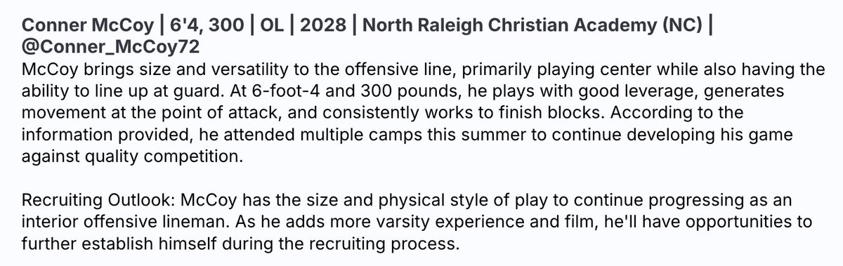 Conner_McCoy_55's tweet photo. Thank you for the write up  @sixstarfootball  Working on getting better everyday. Jr. season loading 💪 w/ @nrcafootball thanks to @TrenchesElite @playfastspeed for excellent coaching and training. #Trenches https://t.co/r2dRgc3WRI