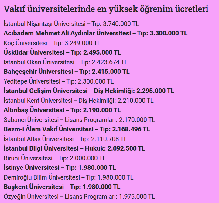spleendistanbuI's tweet photo. KAFAYI YEMİŞLER!!! 
2000'lerin başında Bilgi'de yıllık ücret 4.650 USD idi. Günümüzde 45.000 USD yapıyor. 
Özel üniversiteler (kepçeyle dozerle) kapatılsın. https://t.co/oWW28PLOnm