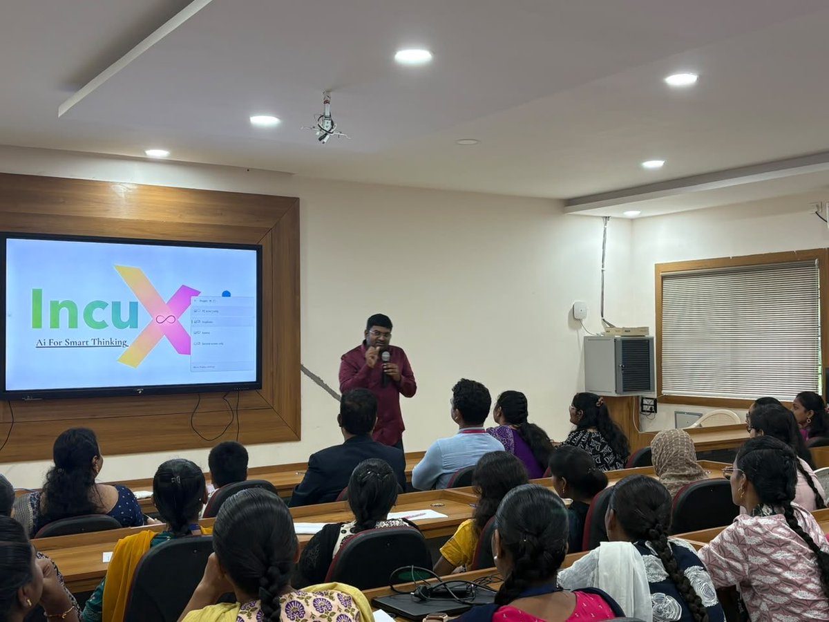 IncuXai's tweet photo. Had an incredible time conducting an AI Workshop at Ravindra College of Engineering for Women! 🤖
Thank you to the management, faculty, and students for the warm welcome, enthusiastic participation.
#IncuXAI #AIWorkshop #ArtificialIntelligence #FutureSkills https://t.co/Fr4oRjQ9s8