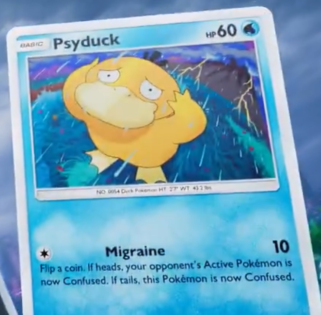 TheMakyokyo's tweet photo. Psyduck se parece a mí cuando tengo que trabajar en la oficina un lunes con tormenta 🤣 #PokemonTCGPocket https://t.co/mtlzIKe6NU
