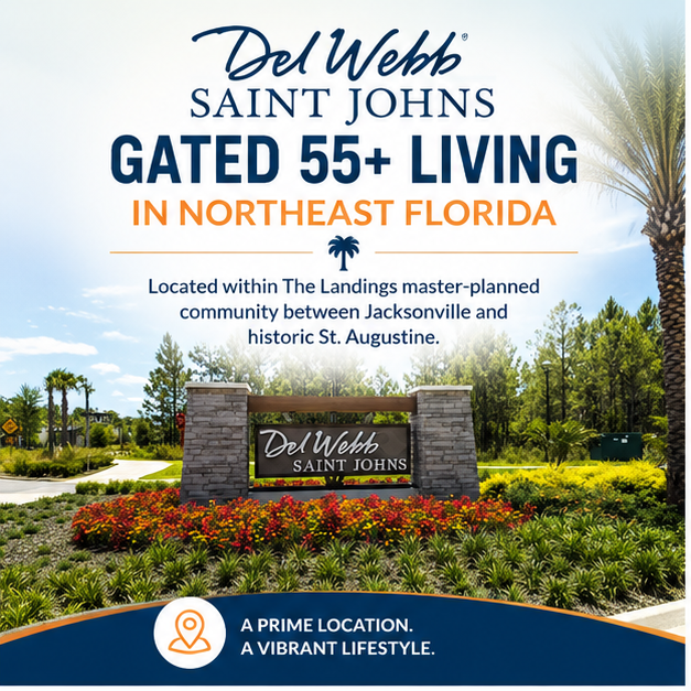 PCRlifestyle's tweet photo. ☀️ Resort-style amenities, active social living, and a prime Northeast Florida location.
Del Webb Saint Johns offers gated 55+ living between Jacksonville and St. Augustine.

https://t.co/eUphuRICWq

#DelWebbSaintJohns #55PlusLiving #FloridaRetirement #PrivateCommunities https://t.co/hbxMMhtUnG
