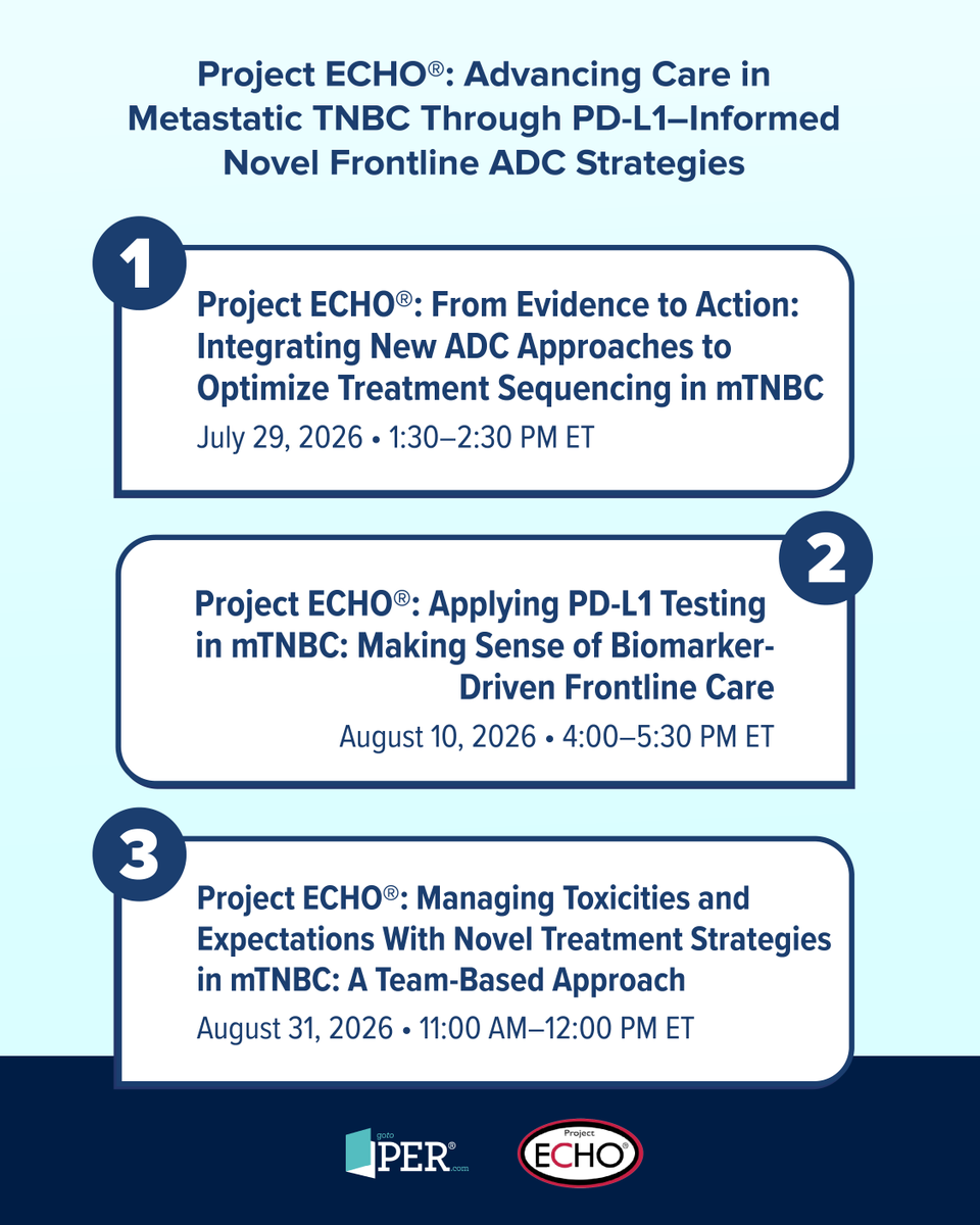 gotoPER's tweet photo. This 3-part webcast series brings real case discussions on PD-L1-informed testing, the latest ADC treatment strategies, and managing toxicities in mTNBC straight from oncology experts.

Bring your case to the table and register here: https://t.co/kRse8Xjbg6 https://t.co/P6g7lU2Uyu