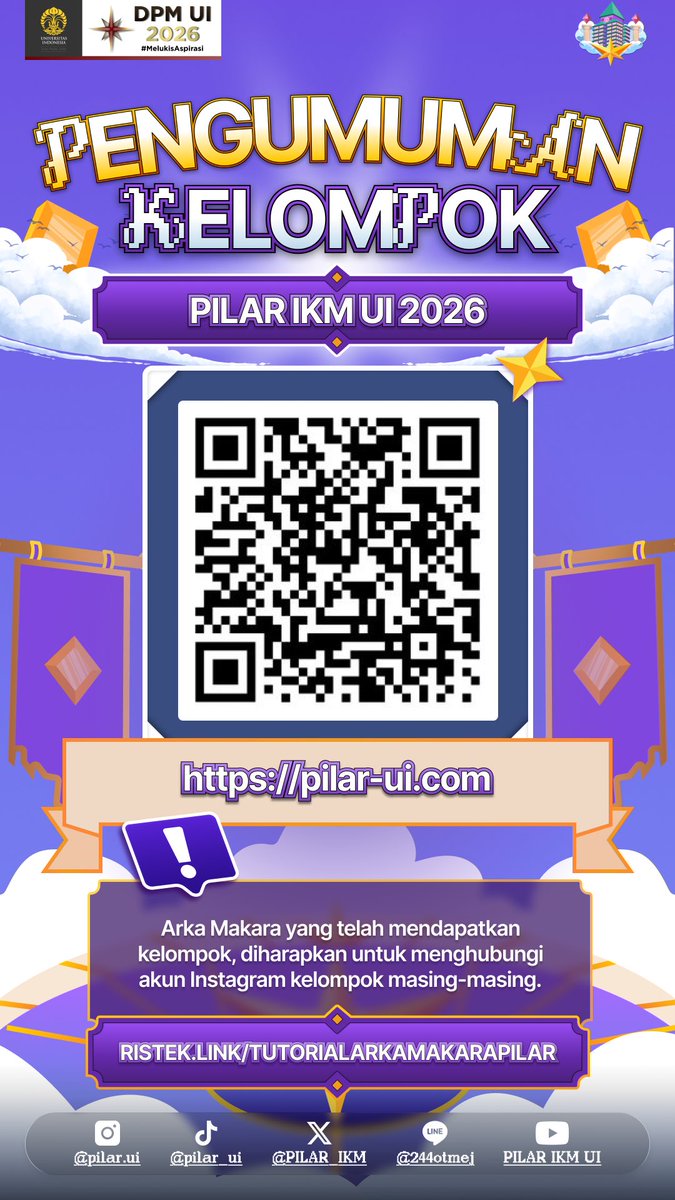 PILAR_IKM's tweet photo. Malamm, Arka Makara! ⭐️

Siapa yang udah siap ketemu kelompok PILARnyaa? 👀

Yuk, cek kelompokmu sekarang melalui tautan berikut! ✨

https://t.co/p7oGMqUYqo

Jangan lupa follow Instagram kelompok masing-masing dan hubungi mentornya yaa 🤩💛 https://t.co/cSdzxBHJc1