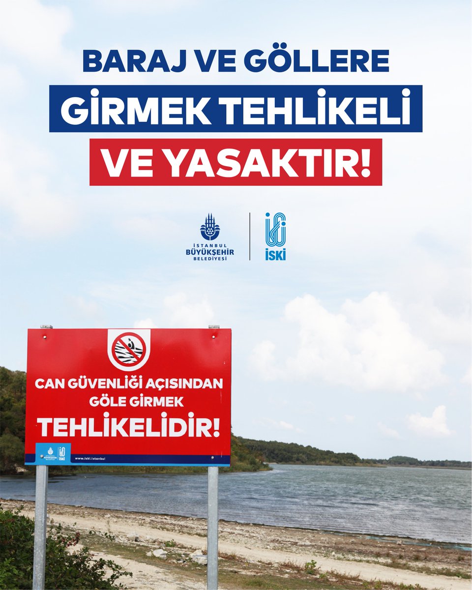 iskignmudurlugu's tweet photo. ⚠️🚫 Serinlemek isterken hayatınızı riske atmayın!

İstanbul’un içme suyu kaynakları olan baraj gölleri ve göletler, yüzmek veya serinlemek için güvenli alanlar değildir.

Ani derinleşmeler, balçık, su alma yapıları ve diğer hidrolik riskler nedeniyle bu alanlara girmek, boğulma başta olmak üzere ciddi hayati tehlikeler oluşturmaktadır.

Özellikle ailelerimizden, çocuklarını bu alanlardan uzak tutmaları konusunda gerekli hassasiyeti göstermelerini önemle rica ediyoruz.