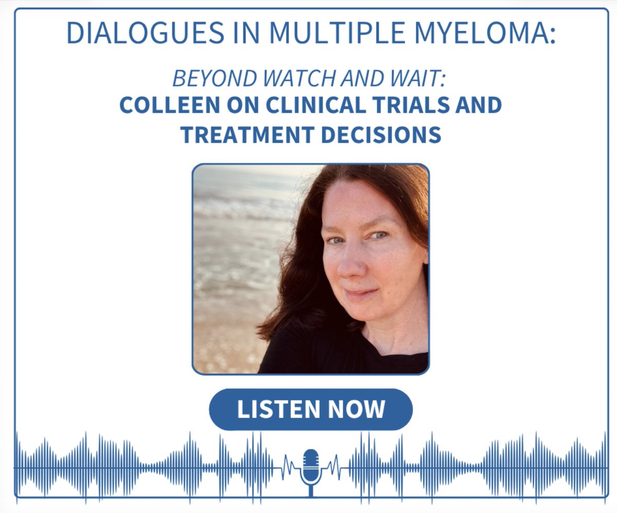 oncologymatrix's tweet photo. In this episode, Colleen shares how a routine physical led to her diagnosis of smoldering multiple myeloma. Learn more: https://t.co/IOM32yKOyF

#multiplemyeloma #clinicaltrials https://t.co/DqeYZVFYh9