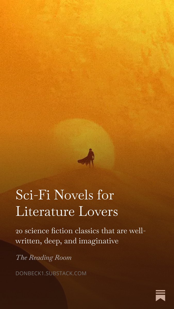 Donald_R_Beck's tweet photo. My suggestions for 20 classic sci-fi reads that are both entertaining and meaningful. https://t.co/mxsNtUMX83 https://t.co/dZh0ZKMmdM