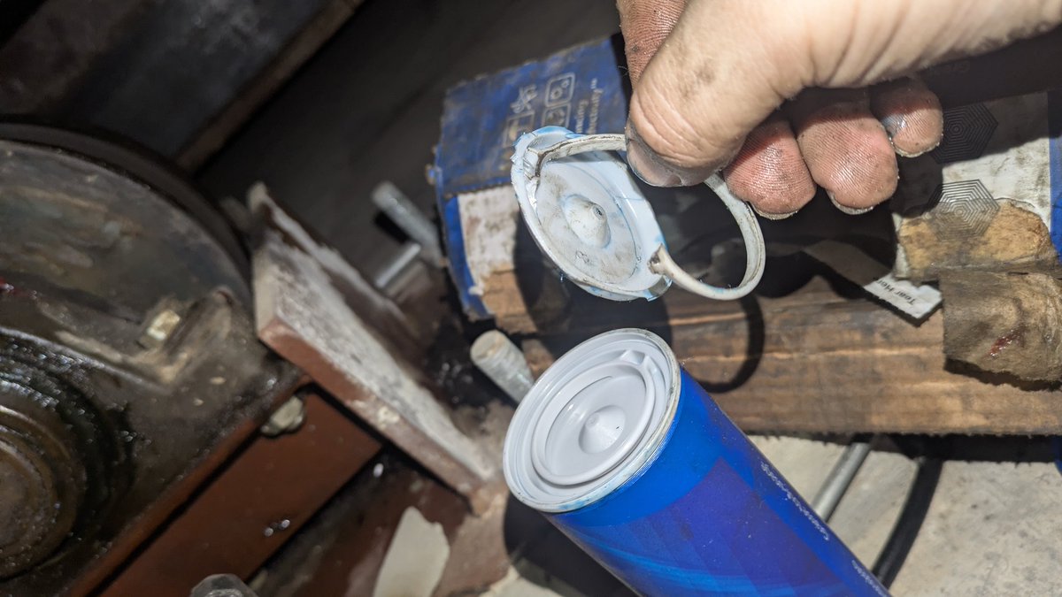 MonarchSea's tweet photo. @ExxonMobil_LNG These plastic rings on the grease tubes? Absolutely not. Go back to the metal poptops immediately. Whoever greenlit this has never worked a day in the field in their life https://t.co/YnziEporMx
