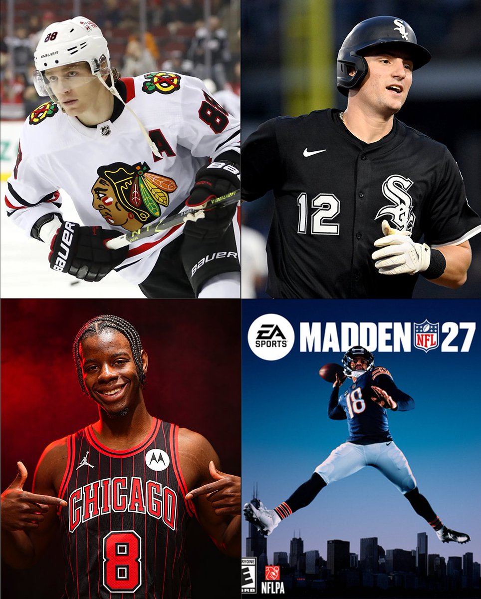 FDSportsbook's tweet photo. The Chicago sports scene right now:

🏒 Blackhawks brought back Patrick Kane

⚾️ White Sox &amp; Cubs both in playoff position

🏀 Caleb Wilson getting KG comparisons

🏈 Caleb Williams as Madden cover athlete

⚽️ Fire signed Robert Lewandowski

WHAT A TIME IN THE WINDY CITY. https://t.co/Ku2HEOl2pr