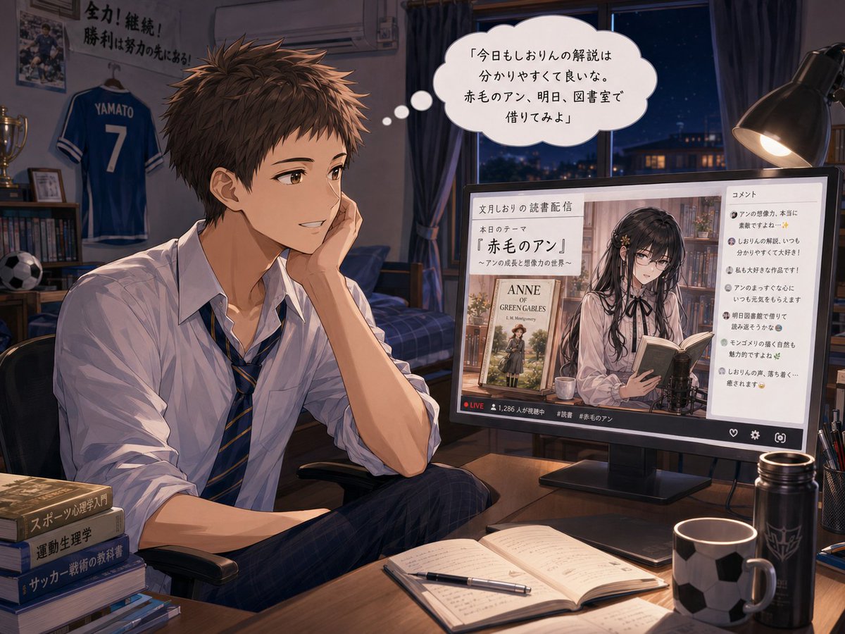 masa_iitabi's tweet photo. 純愛BL物語
しおりんの配信を観て良い影響を受ける一ノ瀬大和
＃オリジナルキャラクター　＃氷室遼　＃文月しおり　＃一ノ瀬大和　＃氷室恒一　＃氷室千景　＃純愛BL物語 https://t.co/4nwFARwybr