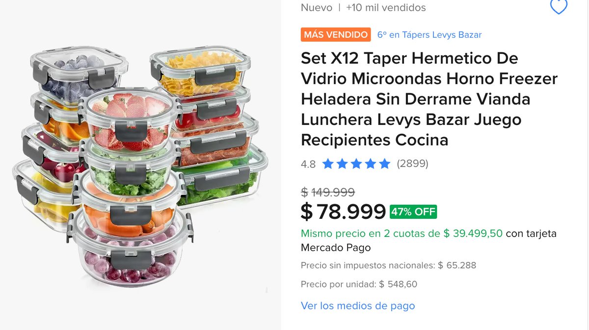 ofertaslaswan's tweet photo. 🚨 SI TU HELADERA ES UN CAOS... ESTO TE CAMBIA LA VIDA.

Set x12 de recipientes de vidrio herméticos.

Antes $149.999
Ahora $78.999

Ideal para organizar la comida de toda la semana, aprovechar mejor la heladera y evitar derrames.