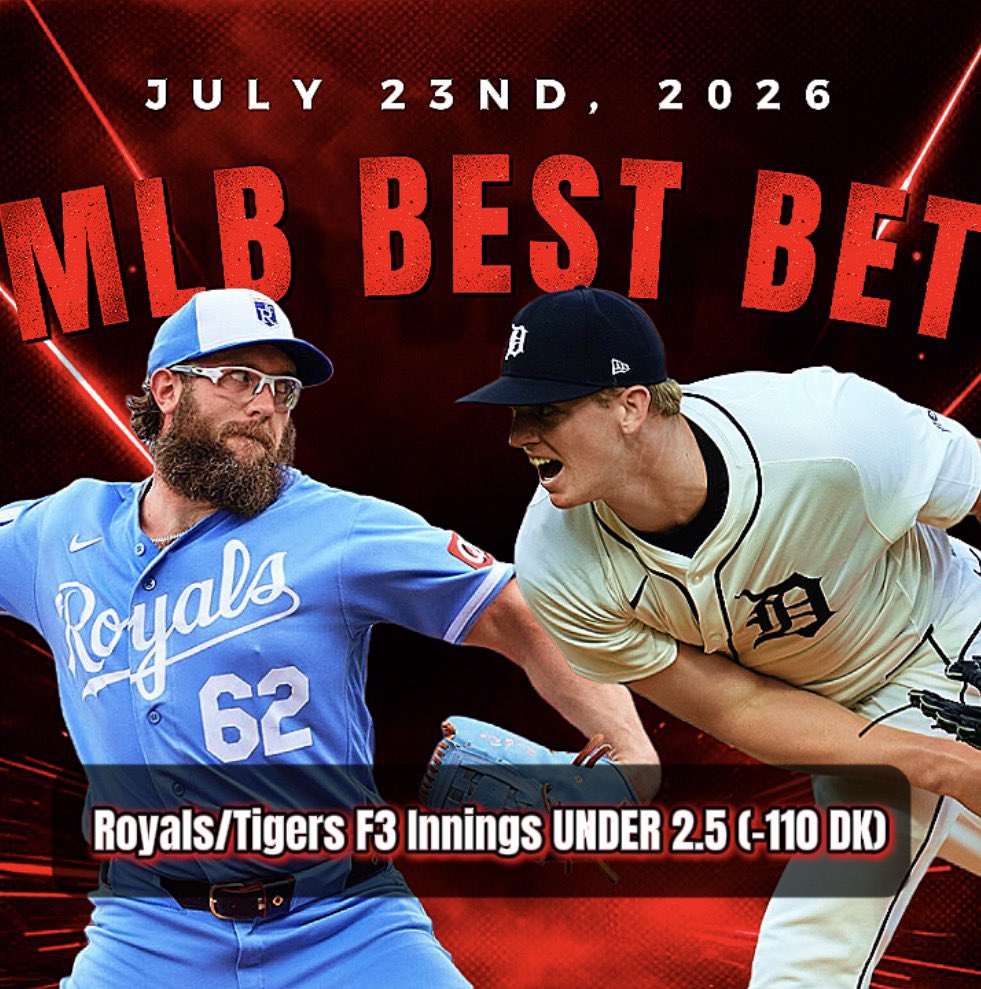 Zuckski's tweet photo. MLB PLAY OF THE DAY ⚾️

Royals/Mets F3 Under 2.5 (-110) 

Let’s continue our 3-0 run! Show some love if tailing ❤️ 
#MLB #FountainsUp #DNMW https://t.co/RjJCPcduch