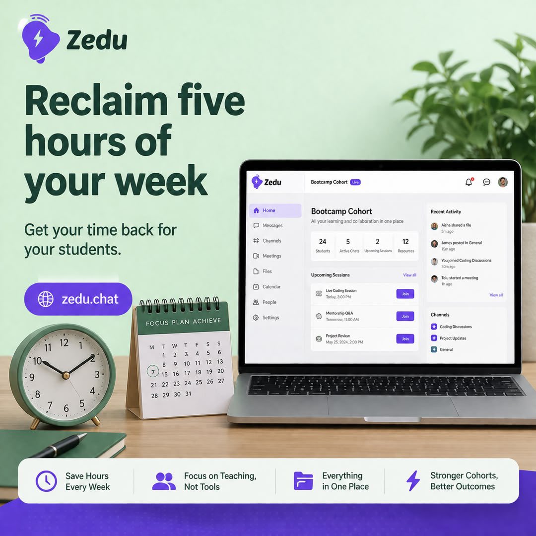 ZeduOfficial's tweet photo. Spend less time switching between apps.

Zedu keeps your chats, video meetings, and files together in one workspace, so you can focus on teaching.

Try it free at https://t.co/KEXq3bRCJF

#EdTech #Teaching #OnlineLearning #Productivity https://t.co/XY996GfAxQ