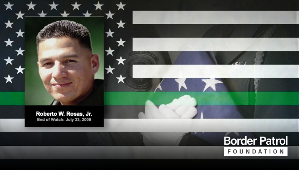 BorderPatrolFND's tweet photo. Today we honor the memory of Border Patrol Agent Robert W. Rosas, Jr. End of Watch July 23, 2009 https://t.co/DZptujqcNZ
#HonoringtheMemory #BorderPatrolFoundation #BPF #CBP #BorderPatrol #BorderSecurity #BorderPatrol #USBP #HonorFirst #lawenforcement #endofwatch #memorial https://t.co/lChNe9qrk6