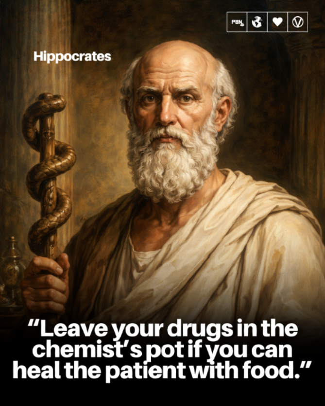 PlantBasedNews's tweet photo. By prioritizing nutrition and physical activity to treat illness, Hippocrates pioneered the principles of modern lifestyle medicine. The ancient Greek physician famously championed the "walking as medicine" philosophy and promoted a plant-based diet as a cornerstone of health. https://t.co/T3OW7uWPls