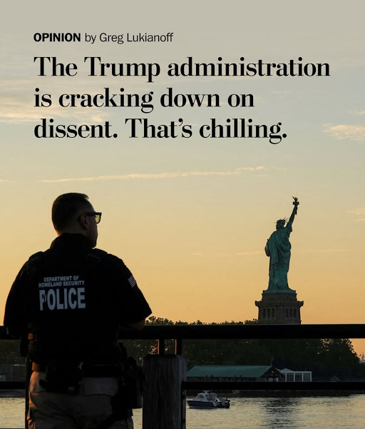 glukianoff's tweet photo. I’ve spent more than two decades watching officials invent creative excuses to punish speech they dislike.

Sending federal agents to someone’s home over a caustic email criticizing ICE is intimidation dressed up as public safety. https://t.co/X05qzF8BJf