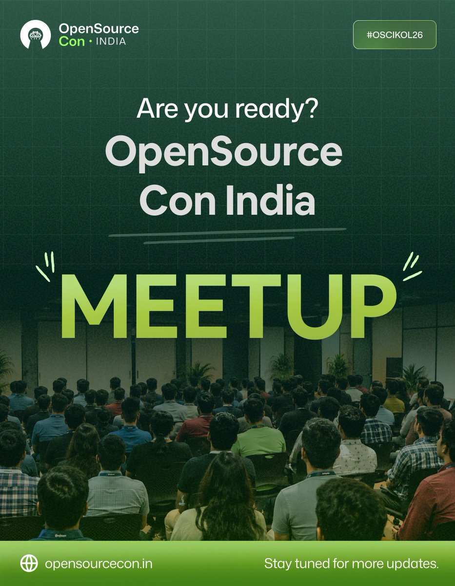 OpenSourceConIN's tweet photo. The journey to OpenSourceCon India begins here.

Before the conference, we meet.

To connect. To collaborate. To build.

Join us for the OpenSourceCon India Meetup, where developers, working professionals

This is just the beginning.

Stay tuned. 👀

🌐 https://t.co/bx6MyYDGkA https://t.co/XSQbLzFlFv
