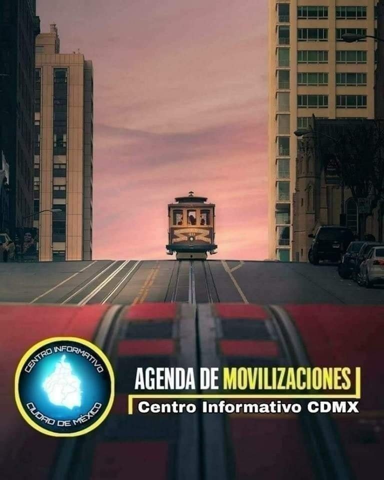 CI_CDMX's tweet photo. *_AGENDA DE MOVILIZACIONES DEL JUEVES 23 DE JULIO 2026._*

*_CONCENTRACIONES:_*

*_COLECTIVO LIBERTAD PARA MAURICIO._* 
*_HORA:_* 10:00 hrs. 
*_LUGAR:_* Juzgados Anexos al Reclusorio Preventivo Varonil Oriente en Av. Reforma # 100 Colonia Lomas de San Lorenzo Alcaldia Iztapalapa CDMX.
*_MOTIVO:_* Exigen la libertad inmediata y el respeto a los derechos humanos del activista pro Palestina detenido arbitrariamente el 17 de julio, acusado presuntamente de cometer delitos calificados por su defensa como falsos y basados en evidencias sembradas.
÷÷÷÷÷÷÷÷÷÷÷÷÷÷÷÷÷÷÷÷÷÷÷÷÷÷÷÷÷÷÷÷÷÷÷÷÷÷÷÷÷÷÷÷÷÷÷÷÷÷÷÷÷÷
*_ASOCIACIÓN SINDICAL DE SOBRECARGOS DE AVIACIÓN DE MÉXICO._* 
*_HORA:_* 10:00 hrs. 
*_LUGAR:_* Asociación Sindical de Sobrecargos de Aviación de México en Patricio Sanz # 751 Colonia Del Valle Centro Alcaldía Benito Juárez CDMX.
*_MOTIVO:_*  Asamblea general extraordinaria, en la que darán información sobre el estado que guarda la revisión del Contrato Colectivo de Trabajo entre la Empresa Aerovías de México, S.A. de C.V. y la Asociación Sindical de Sobrecargos de Aviación de México, para la vigencia 2026-2028.
÷÷÷÷÷÷÷÷÷÷÷÷÷÷÷÷÷÷÷÷÷÷÷÷÷÷÷÷÷÷÷÷÷÷÷÷÷÷÷÷÷÷÷÷÷÷÷÷÷÷÷÷÷÷
*_INICIATIVA CIUDADANA LIBERTAD PARA MORIR, A.C._*
*_HORA:_* 13:00 hrs.
*_LUGAR:_* Biblioteca Vasconcelos en Eje 1 Norte Mosqueta Colonia Buenavista Alcaldia Cuauhtémoc CDMX. 
*_MOTIVO:_*  Realizarán la recolección de firmas a favor de la iniciativa ciudadana Ley de Asistencia Médica para Morir en la Ciudad de México, la cual busca permitir que pacientes con enfermedades avanzadas o incurables reciban asistencia para una muerte digna.
÷÷÷÷÷÷÷÷÷÷÷÷÷÷÷÷÷÷÷÷÷÷÷÷÷÷÷÷÷÷÷÷÷÷÷÷÷÷÷÷÷÷÷÷÷÷÷÷÷÷÷÷÷÷
*_AGRUPACIÓN JUVENIL ANTICAPITALISTA._*
*_HORA:_* 15:00 hrs.
*_LUGAR:_* Casa Marx en Sur 79 # 358 Colonia Lorenzo Boturini Alcaldia Venustiano Carranza CDMX.
*_MOTIVO:_* Realizarán la proyección del documental Ayotzinapa fue el Estado: la memoria como arma política, en el que se recupera el descontento social y aborda la desaparición de los 43 estudiantes normalistas como crimen de Estado.