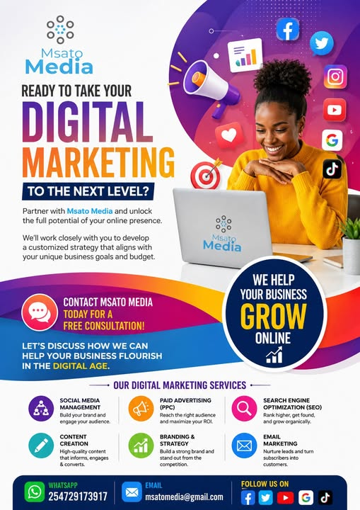 msatomedia's tweet photo. Ready to take your digital marketing to the next level?
Partner with Msato Media and unlock the full potential of your online presence. We'll work closely with you to develop a customized strategy that aligns with your unique business goals and budget. https://t.co/rkyrUYYMeV