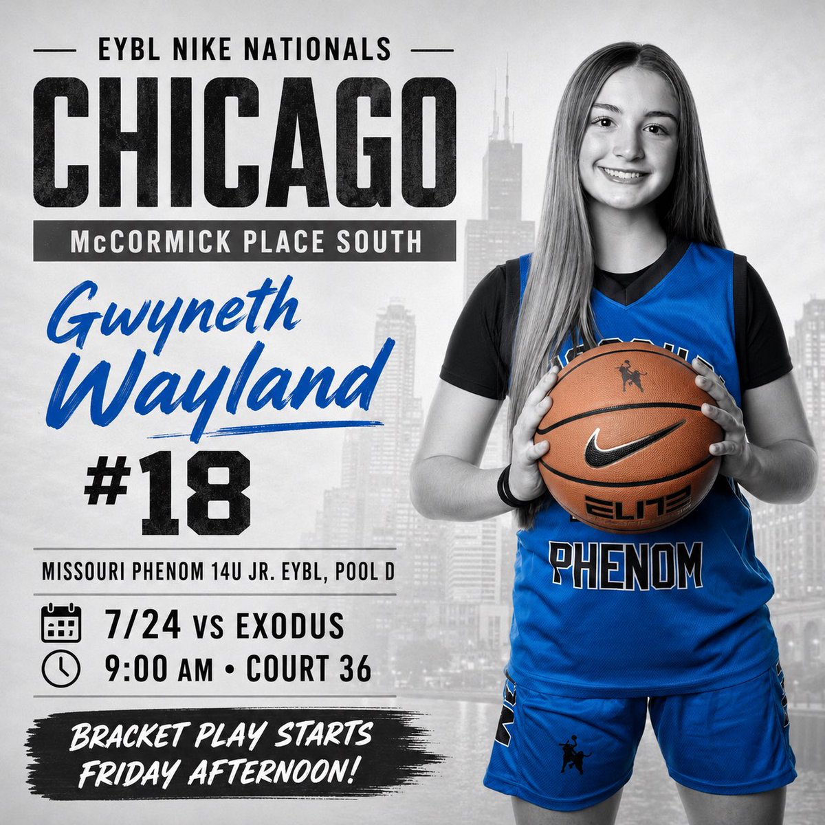 GwynWayland's tweet photo. Go time.  Stay tuned for bracket updates! @MissouriPhenom @NikeGirlsEYBL 
#hoopers #basketball https://t.co/5kza0w1L2G
