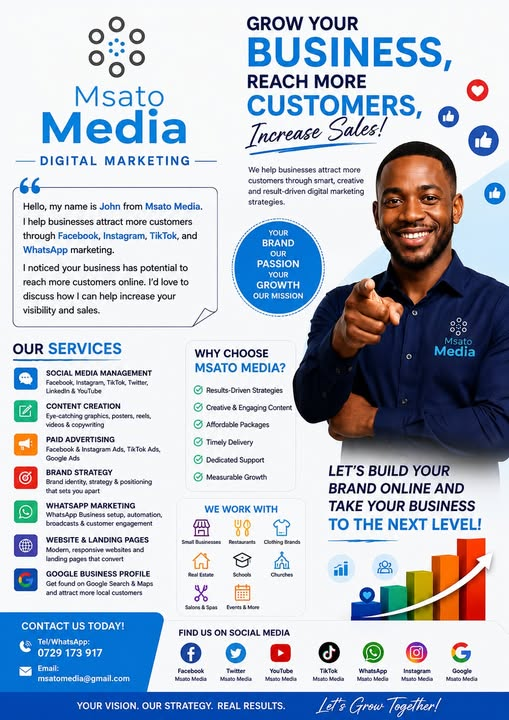msatomedia's tweet photo. Grow Your Business, Reach More Customers, Increase Sales! Msato Media Your Marketing Vehicle. https://t.co/gdJBtELdjJ